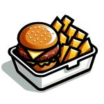 cheese burger and wedges