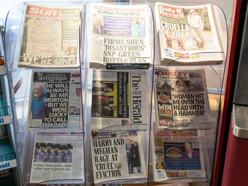 Scottish newspaper stand